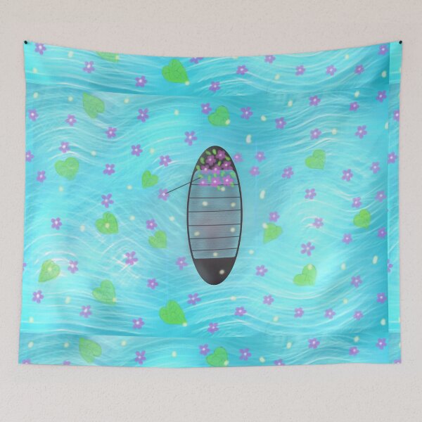 Item preview, boat with flower designed and sold by Pattern Petals.