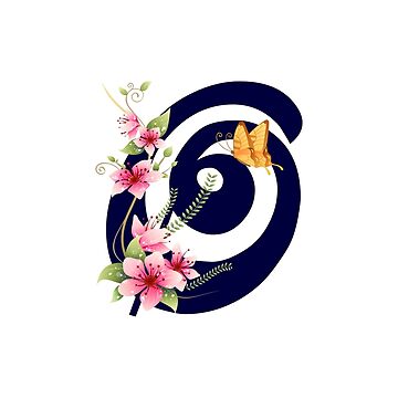 S - Monogram with flowers and butterflies Elegance in Bloom Sticker for  Sale by AysuDesign