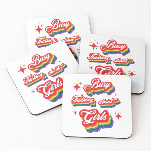 Item preview, Busy Thinking About Girls - Lesbian Pride designed and sold by Whimsical  Thinker.