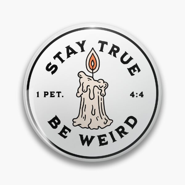 Item preview, Stay True Be Weird Tattoo Badge Design designed and sold by BibleGraphics.