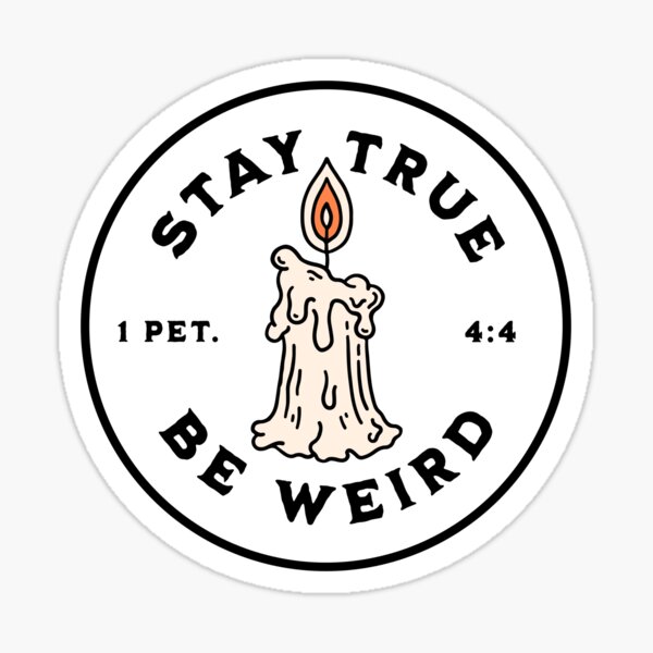 Item preview, Stay True Be Weird Tattoo Badge Design designed and sold by BibleGraphics.