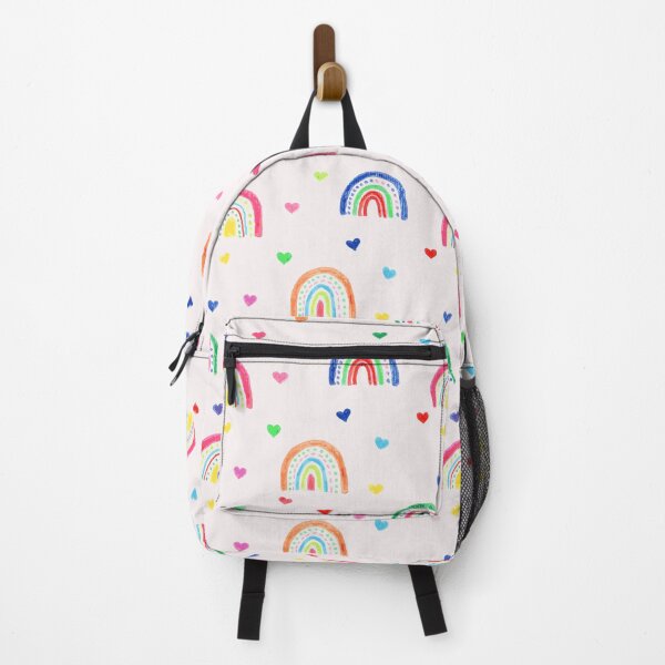 Item preview, Rainbows and coloured hearts on a light background designed and sold by by Mònica Roca.
