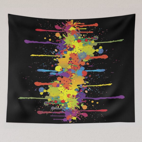 Item preview, CRAZY multicolored double RUNNING WATERCOLOR SPLASHES designed and sold by EDDArt.