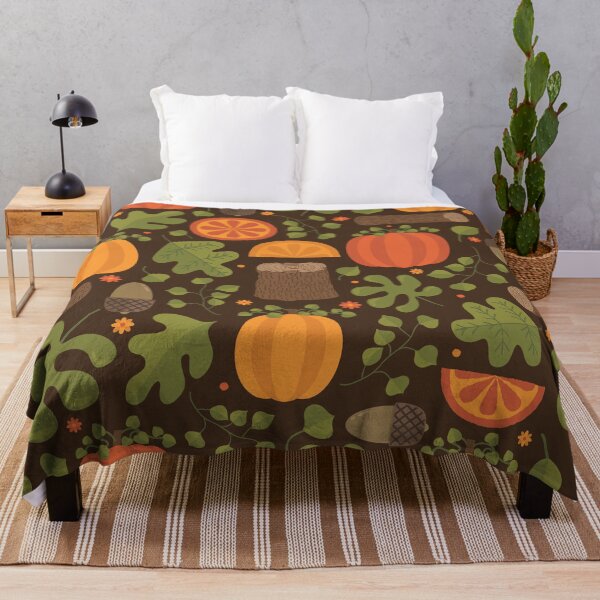 Item preview, Autumn Pattern Pumpkins Leaves Acorns designed and sold by Blue-Banana.
