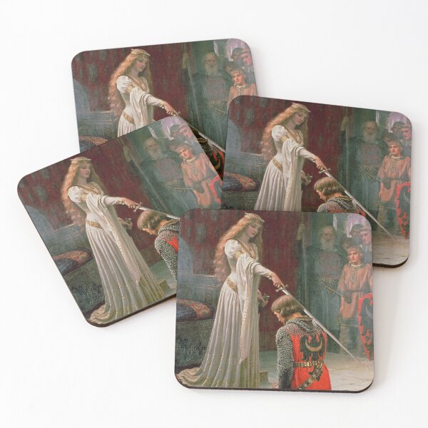Item preview, Accolade by Edmund Blair Leighton Medieval Knight Sword and Lady Original Painting  designed and sold by TeeARTHY.