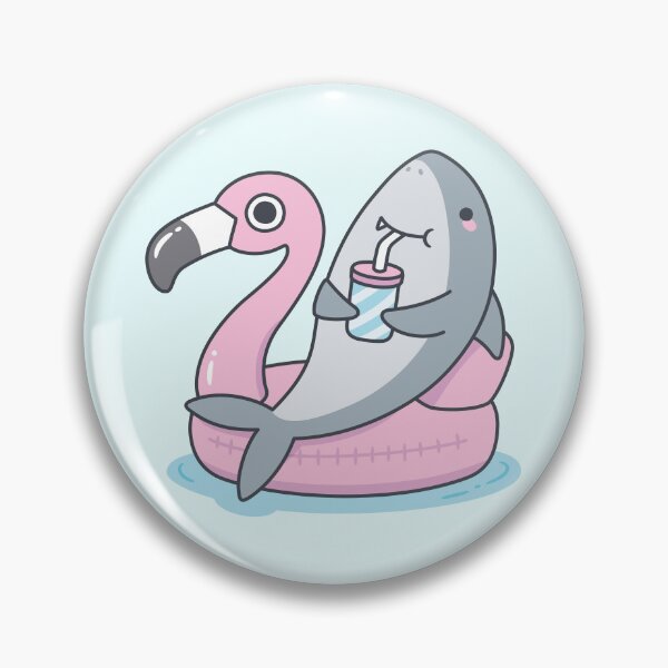 Item preview, Cute Shark Chillin On Flamingo Pool Float designed and sold by rustydoodle.