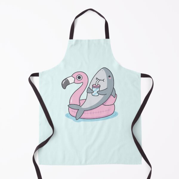 Item preview, Cute Shark Chillin On Flamingo Pool Float designed and sold by rustydoodle.