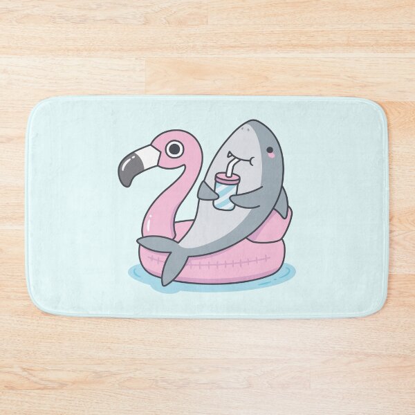 Item preview, Cute Shark Chillin On Flamingo Pool Float designed and sold by rustydoodle.