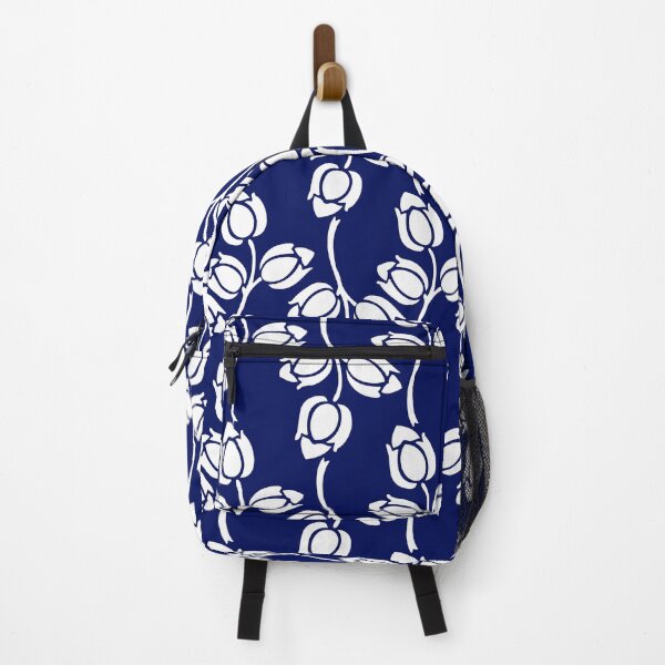 Item preview, Navy and White Floral Pattern designed and sold by Blue-Banana.