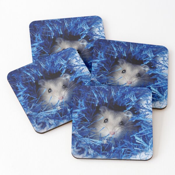 Item preview, Cute Hamster Hiding in Blue Wool designed and sold by cgroenewald.
