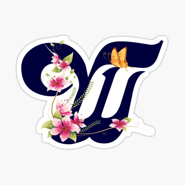 Y - Monogram with flowers and butterflies Elegance in Bloom Sticker for  Sale by AysuDesign