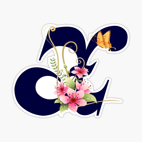 Y - Monogram with flowers and butterflies Elegance in Bloom Sticker for  Sale by AysuDesign