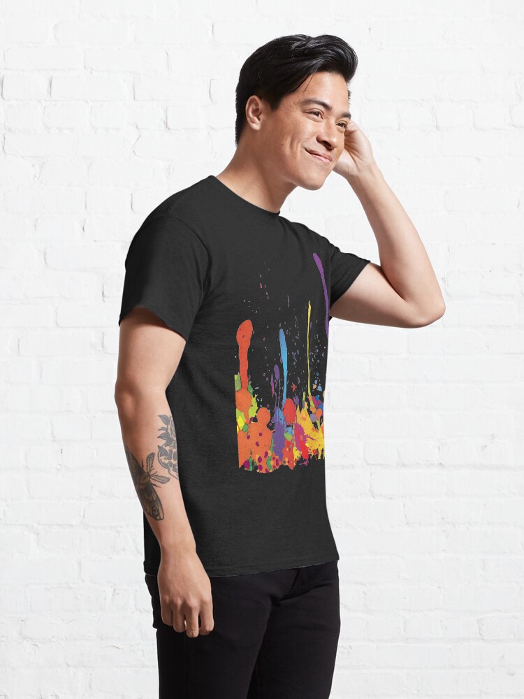 Alternate view of Crazy multicolored running SPLASHES horizontal Classic T-Shirt