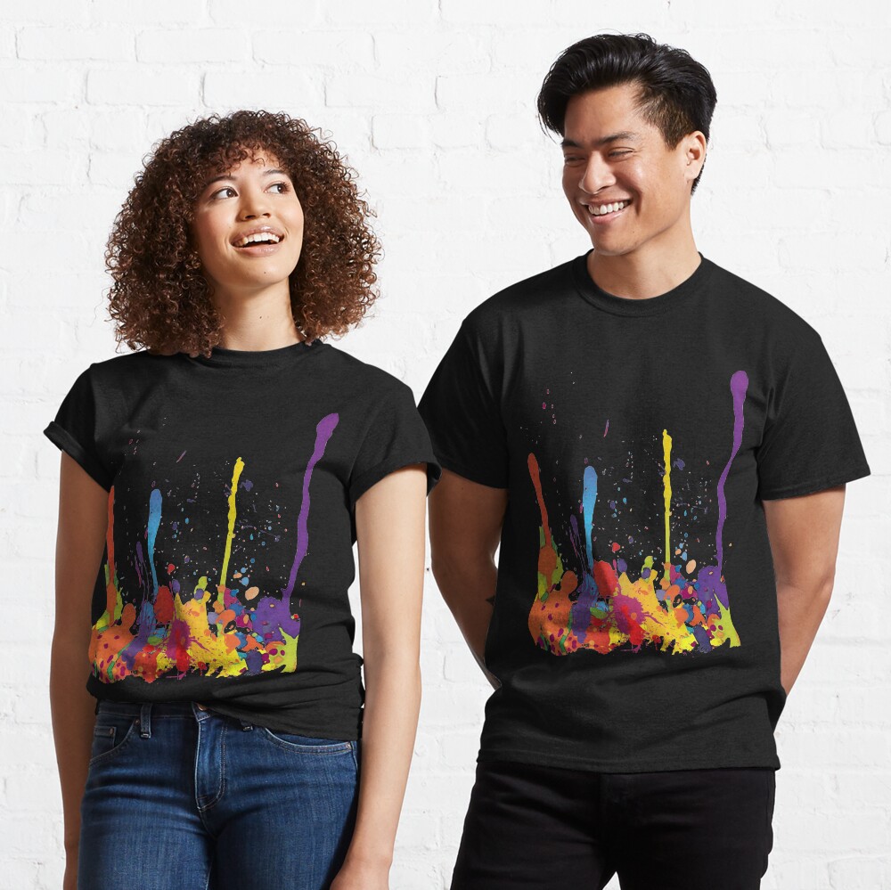 Crazy multicolored running SPLASHES horizontal Classic T-Shirt