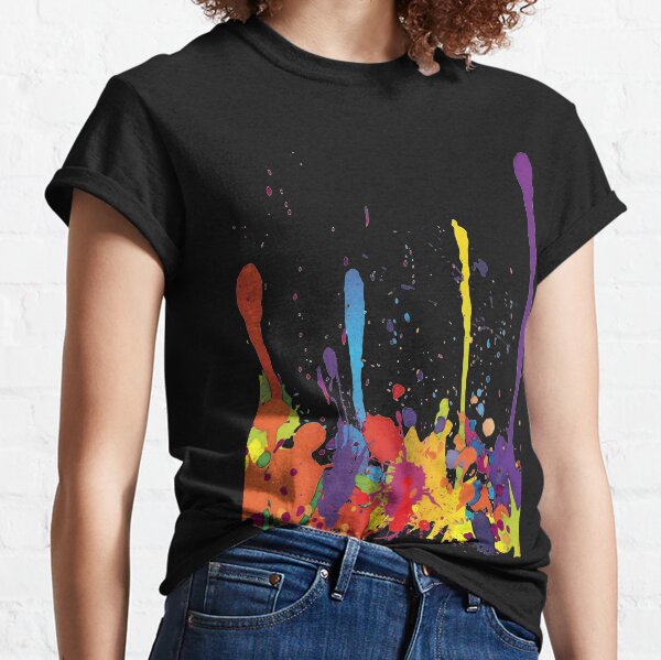 Crazy multicolored running SPLASHES horizontal Classic T-Shirt