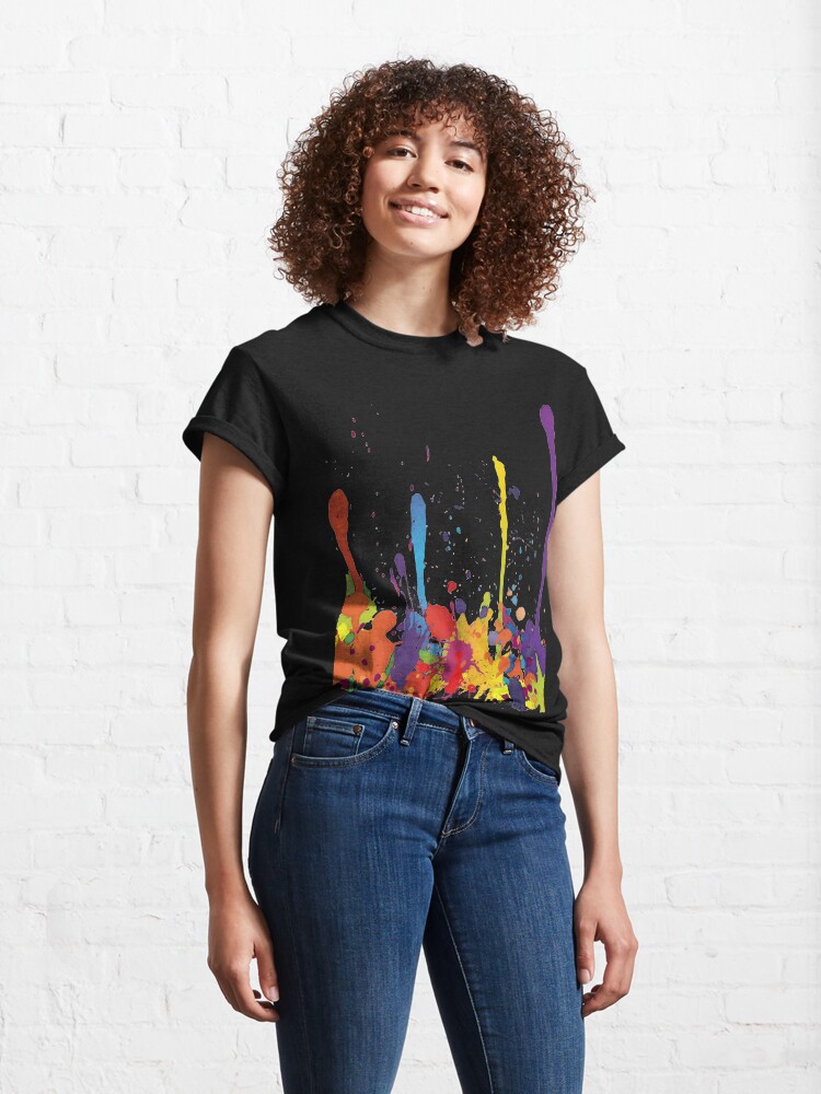 Alternate view of Crazy multicolored running SPLASHES horizontal Classic T-Shirt