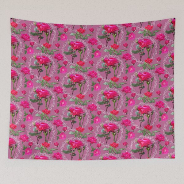 Item preview, Rose Medallion on Sweet Mauve Half-Drop Repeat 5748 designed and sold by Art in My Loft.
