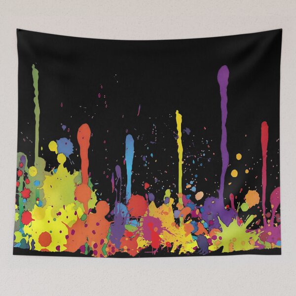 Item preview, Crazy multicolored running SPLASHES horizontal designed and sold by EDDArt.