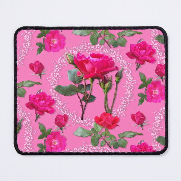 Artikelvorschau, Rose Medallion on Pink Half-Drop Repeat 5748 entworfen und verkauft von Art in My Loft.