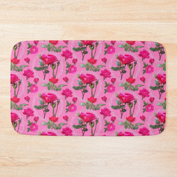 Item preview, Rose Medallion on Pink Half-Drop Repeat 5748 designed and sold by Art in My Loft.