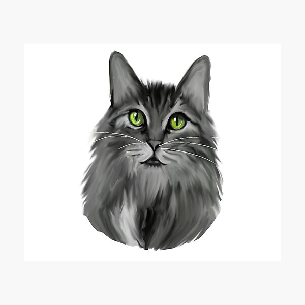Item preview, Grey Cat Green Eyes designed and sold by GraphismCats.
