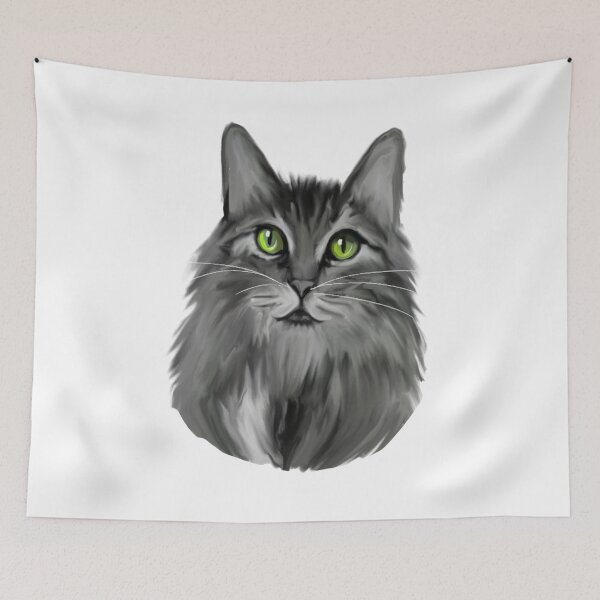 Item preview, Grey Cat Green Eyes designed and sold by GraphismCats.