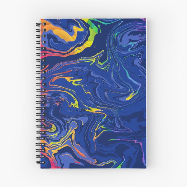 Item preview, Blue fluid art, Raimbow and  blue, colorfull  iridescent, marble effect designed and sold by Collagedream.