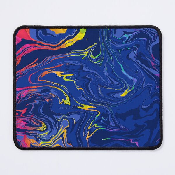 Item preview, Blue fluid art, Raimbow and  blue, colorfull  iridescent, marble effect designed and sold by Collagedream.