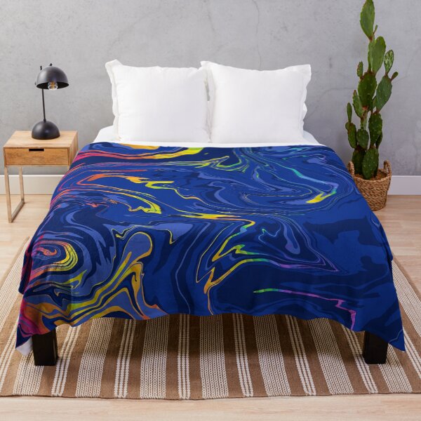 Item preview, Blue fluid art, Raimbow and  blue, colorfull  iridescent, marble effect designed and sold by Collagedream.