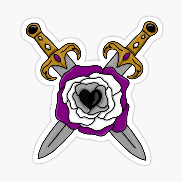 Asexual Rose With Swords Sticker For Sale By Pestilentdreams Redbubble