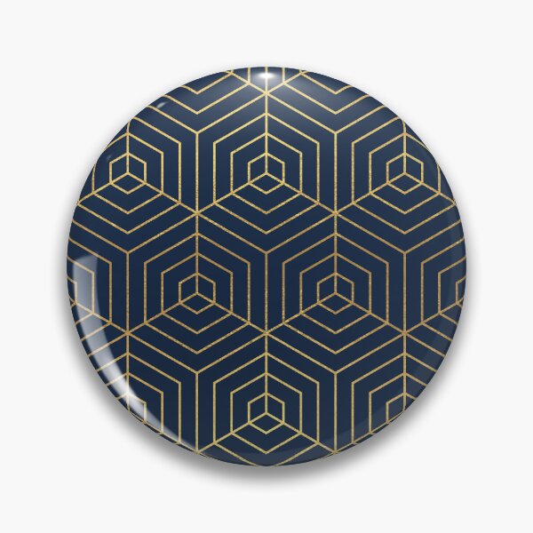 Item preview, Navy & Gold Geometric Pattern designed and sold by Blue-Banana.