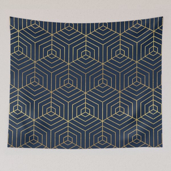 Item preview, Navy & Gold Geometric Pattern designed and sold by Blue-Banana.