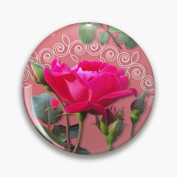 Artikelvorschau, Rose Medallion on Blush Pink Half-Drop Repeat 5748 entworfen und verkauft von Art in My Loft.