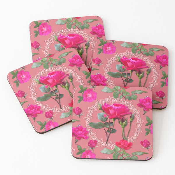 Item preview, Rose Medallion on Blush Pink Half-Drop Repeat 5748 designed and sold by Art in My Loft.