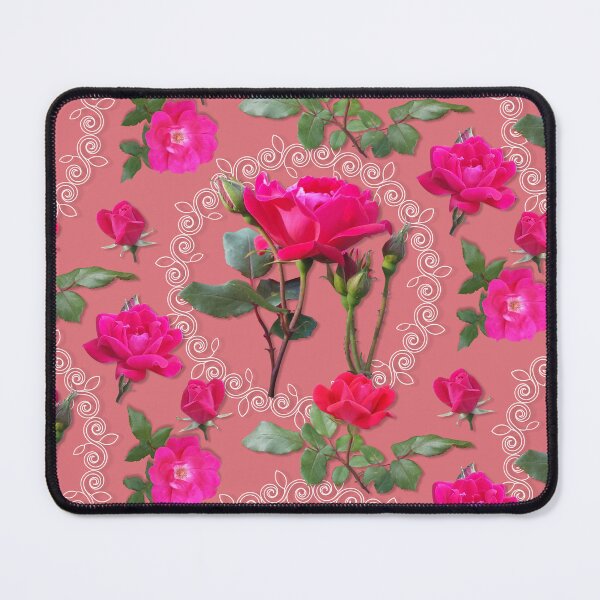Artikelvorschau, Rose Medallion on Blush Pink Half-Drop Repeat 5748 entworfen und verkauft von Art in My Loft.