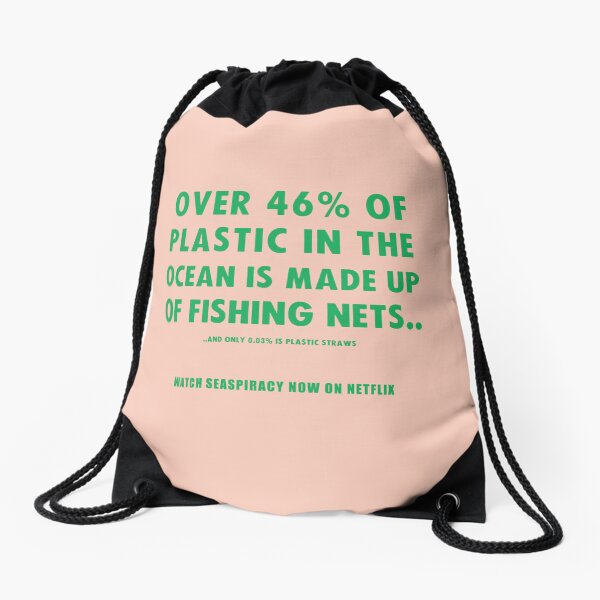Watch Seaspiracy - Vegan Facts: 46% Of Plastic In The Ocean Is Made Up Of Fishing Nets Drawstring Bag