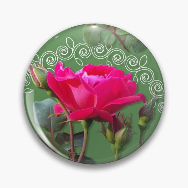Artikelvorschau, Rose Medallion on Green Half-Drop Repeat 5748 entworfen und verkauft von Art in My Loft.