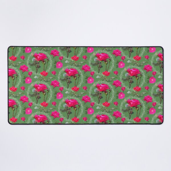 Artikelvorschau, Rose Medallion on Green Half-Drop Repeat 5748 entworfen und verkauft von Art in My Loft.