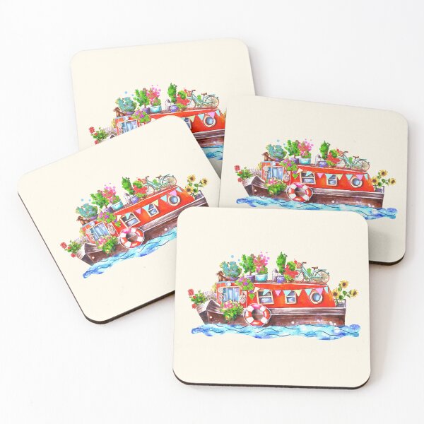 Item preview, Cool Red narrow boat. Channel boat.  designed and sold by Sitenkovamary.