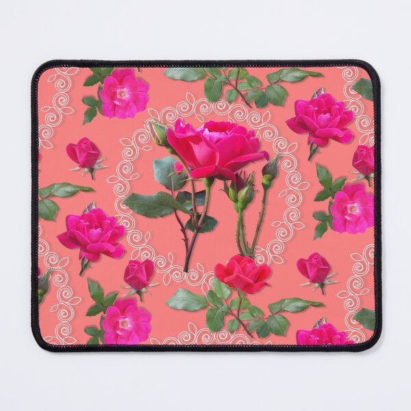 Artikelvorschau, Rose Medallion on Peach Half-Drop Repeat 5748 entworfen und verkauft von Art in My Loft.