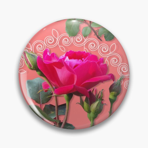 Artikelvorschau, Rose Medallion on Peach Half-Drop Repeat 5748 entworfen und verkauft von Art in My Loft.