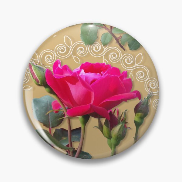 Artikelvorschau, Rose Medallion on Tan Half-Drop Repeat 5748 entworfen und verkauft von Art in My Loft.