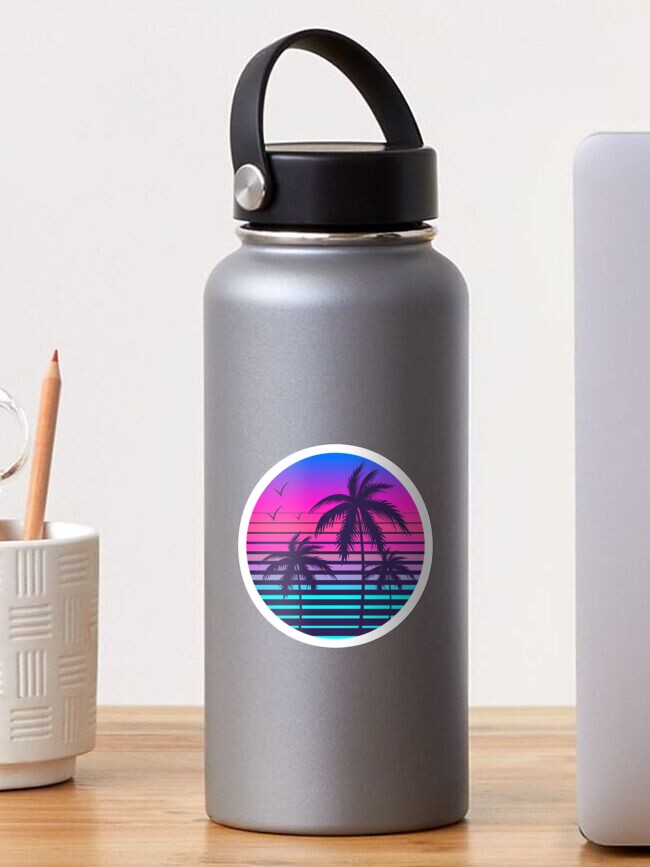Aesthetic Palm Trees Sunset Sticker Vinyl Decal Blue Stickers Sticker for  Sale by BCNDesign