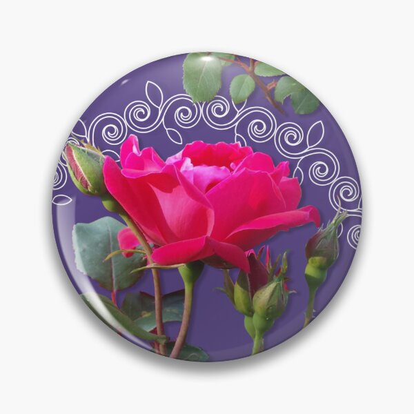 Artikelvorschau, Rose Medallion on Purple Half-Drop Repeat 5748 entworfen und verkauft von Art in My Loft.