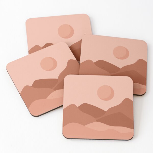 Item preview, Terracotta Boho Landscape Earthy Aesthetic Mountains & Sun  designed and sold by lovelyvibezzzz.