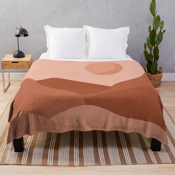 Item preview, Terracotta Boho Landscape Earthy Aesthetic Mountains & Sun designed and sold by lovelyvibezzzz.