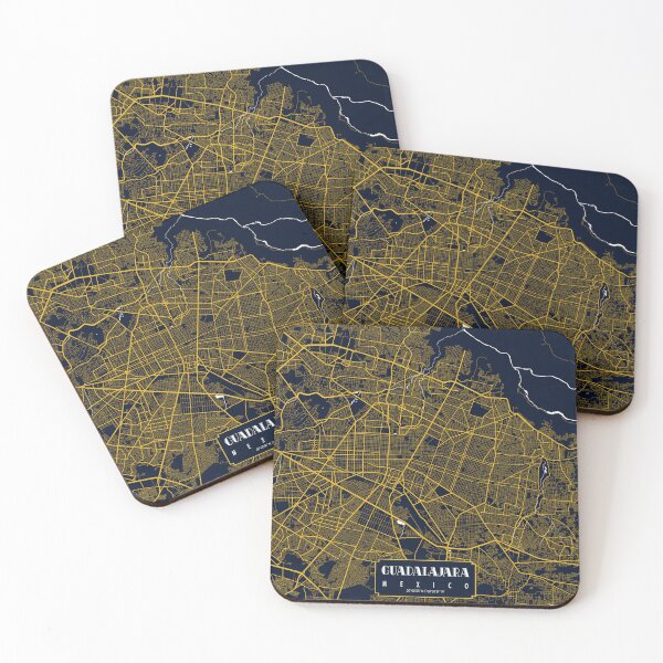 Item preview, Guadalajara City Map of Jalisco, Mexico - Gold Art Deco designed and sold by deMAP.