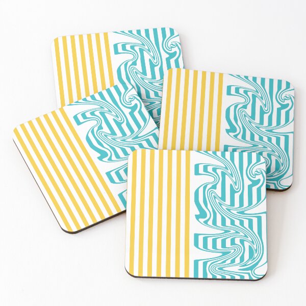 Item preview, Stripes and Swirls - Turquoise and Yellow  designed and sold by LAEC-Shop.
