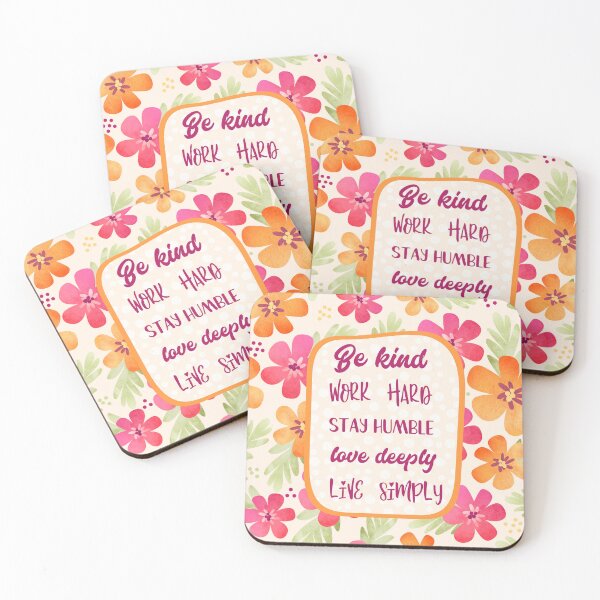 Item preview, Be Kind Work Hard Stay Humble Love Deeply Live Simply designed and sold by KrisInStitches.