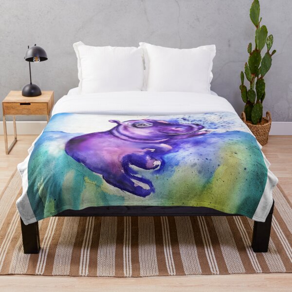 Baby Hippo Throw Blanket